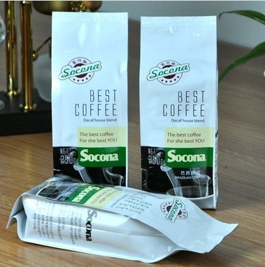 De vlakte drukte van de de Verbindingsritssluiting van de Tribunevierling de Koffie omhoog Verpakkende Zakken met Kleppen/Zij de Zak van de Hoekplaatkoffie Verpakking