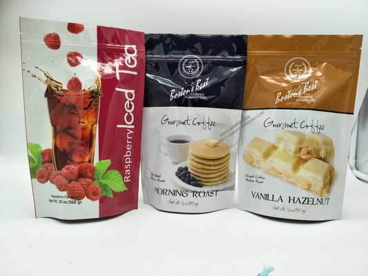 Staan de Verpakkende Zakken van de douanealuminiumfolie Zak voor de Snacks van Koffienoten met Ritssluiting en Klep op